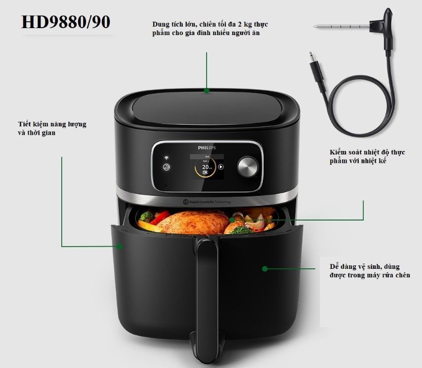 noi chien khong dau Philips HD9880 moi