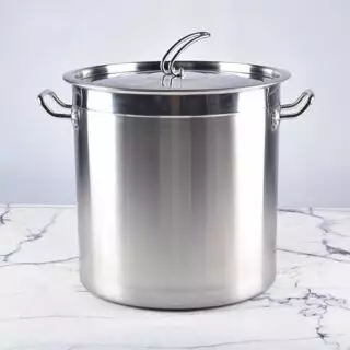 Nồi inox cao dung tích 100 lít, đáy 5 lớp, kích thước 50x50 cm, chuyên dùng cho nhà hàng kinh doanh, bảo hành 5 năm