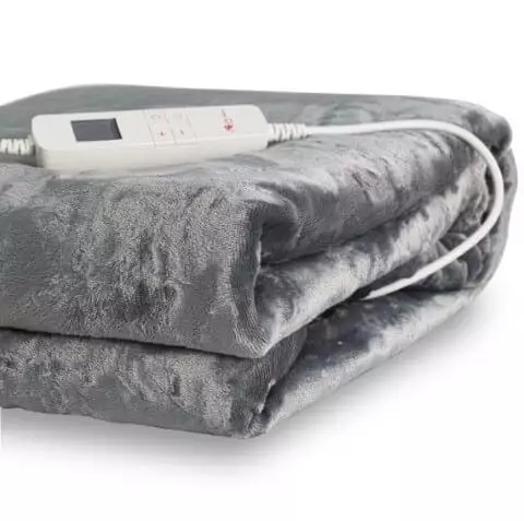 Chăn điện AG Life AG100, kích thước 170 cm x 140 cm, Flannel lông cừu, màu xám