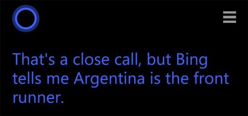 Trợ lý ảo Cortana dự đoán Đức vô địch World Cup