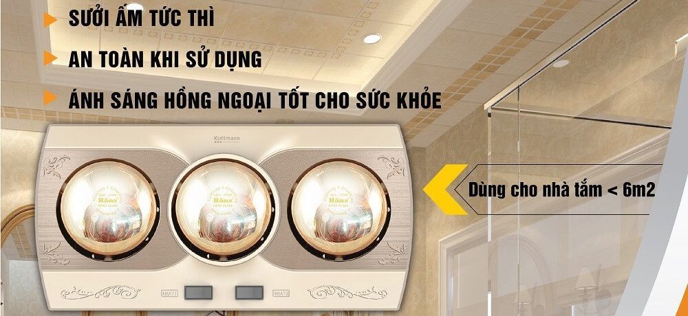 Review đèn sưởi nhà tắm Kottmann có tốt không