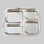 khay com inox 4 ngan