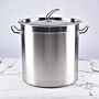 Nồi inox cao dung tích 100 lít, đáy 5 lớp, kích thước 50x50 cm, chuyên dùng cho nhà hàng kinh doanh, bảo hành 5 năm