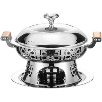 Nồi lẩu sử dụng cồn phong cách cổ điển Châu Âu, chất liệu inox 304, dùng cho 1 đến 2 người ăn