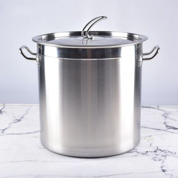 Nồi inox cao dung tích 100 lít, đáy 5 lớp, kích thước 50x50 cm, chuyên dùng cho nhà hàng kinh doanh, bảo hành 5 năm