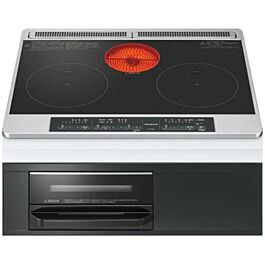 Bếp từ Hitachi HT-M6K có 2 vùng nấu từ và 1 vùng nấu hồng ngoại dùng cho các loại nồi chảo, sản xuất tại Nhật Bản, bảo hành 2 năm