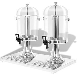 Bình đựng nước trái cây 2 ngăn 16 lít (8 lít x 2), chất liệu nhựa an toàn, giá inox chắc chắn