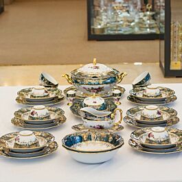 Bộ đồ ăn cao cấp sứ Tiệp 38 món mạ vàng 24 k