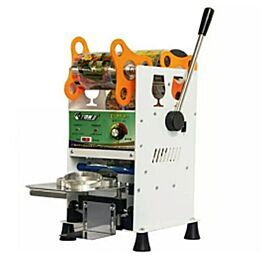 Máy dập nắp cốc bằng tay B9, tự động cuộn màng, mỗi giờ ép 300 đến 400 cốc, bảo hành 2 năm