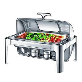 Nồi buffet hình chữ nhật dung tích 8,5 lít cho nhu cầu kinh doanh, nắp kính trong dễ quan sát thực phẩm bên trong
