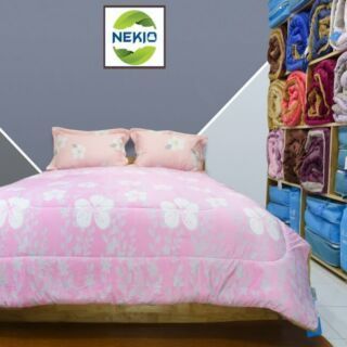 Chăn lông cừu Nekio Nhật Bản Dạ thảo hồng