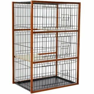 Chuồng gỗ cho mèo 3 tầng sàn nhựa RICHELL RC20