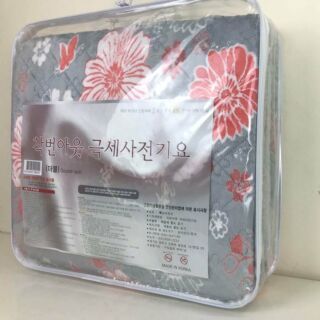Đệm điện Sang A hoa văn hồng (nội địa Hàn Quốc), kích thước 180cmx135cm, dùng cho giường đôi 2 người trở lên, bảo hành 3 năm