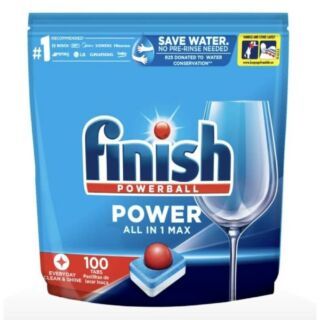 Túi 100 viên rửa Finish Power All In One Max, sản xuất tại Ba Lan