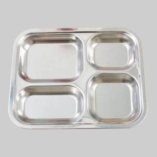 khay com inox 4 ngan
