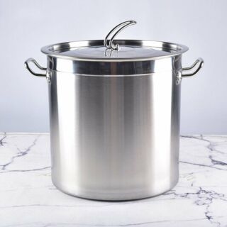 Nồi inox cao dung tích 100 lít, đáy 5 lớp, kích thước 50x50 cm, chuyên dùng cho nhà hàng kinh doanh, bảo hành 5 năm