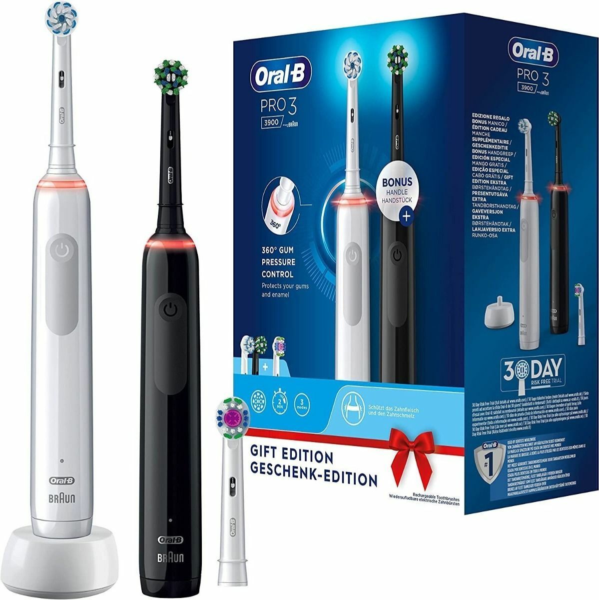 Set Bàn Chải Đánh Răng Điện Oral-B Pro 3900 Bàn Chải Đánh