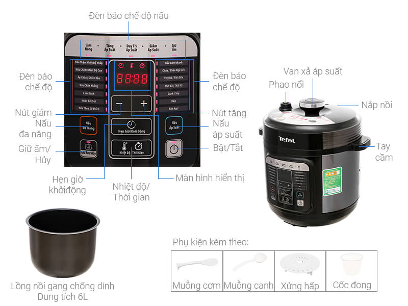 Nồi áp suất điện Tefal CY601868