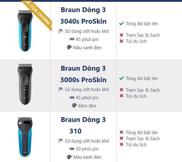 máy cạo râu Braun series 3