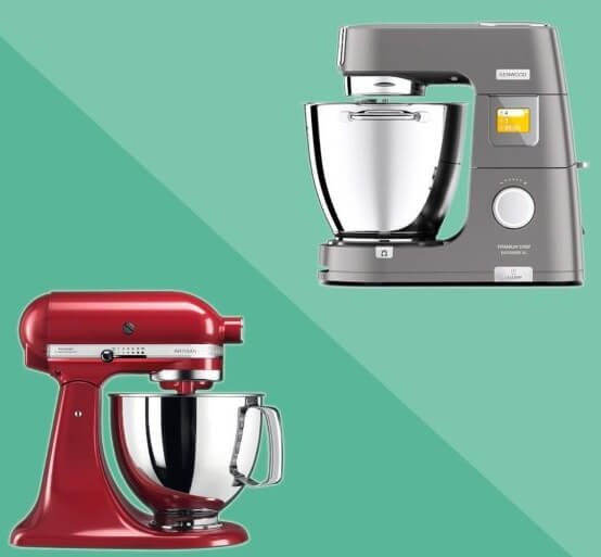 so sánh máy trộn bột kitchenaid và Kenwood