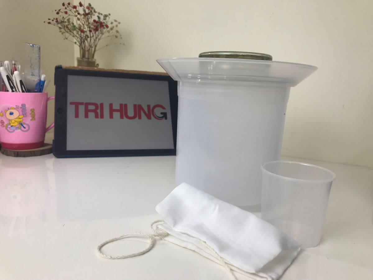 giỏ lọc, cốc đong, túi lọc