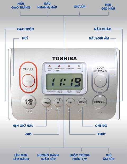 nồi cơm điện tử toshiba RC-18NTFV (W)